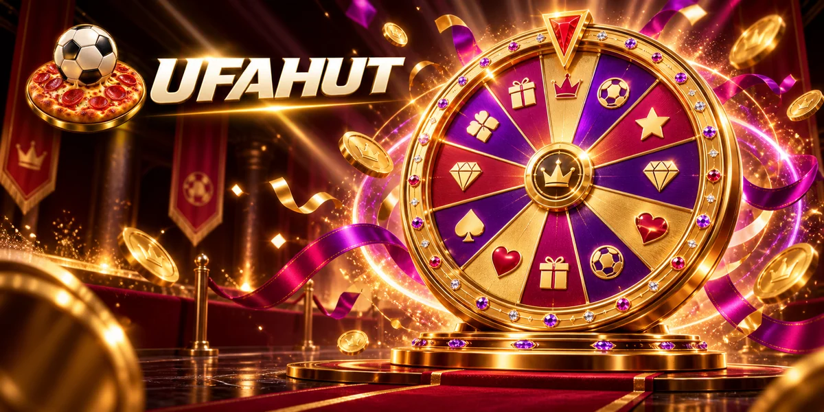 ภาพประกอบกงล้อ UFAHUT สีแดงทองและประกายแสง